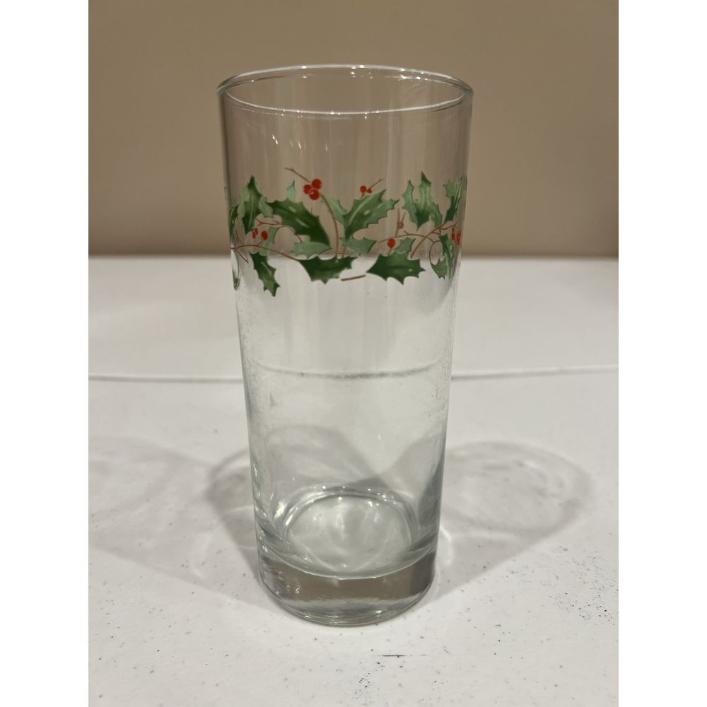 Pfaltzgraff Winterberry 15 oz Hand Painted Cooler Glasses Tumbler Christmas